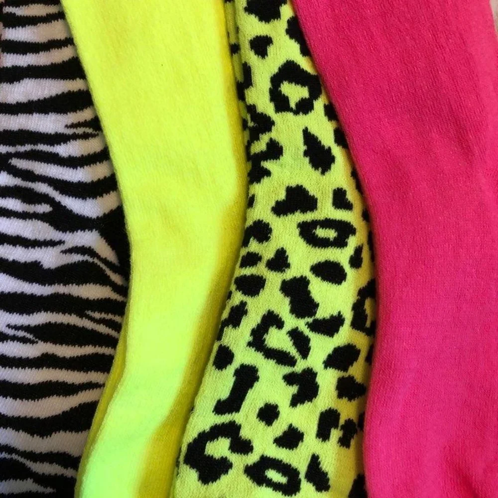 Over the Knee Neon Socks & Neon Hair Accessory Set